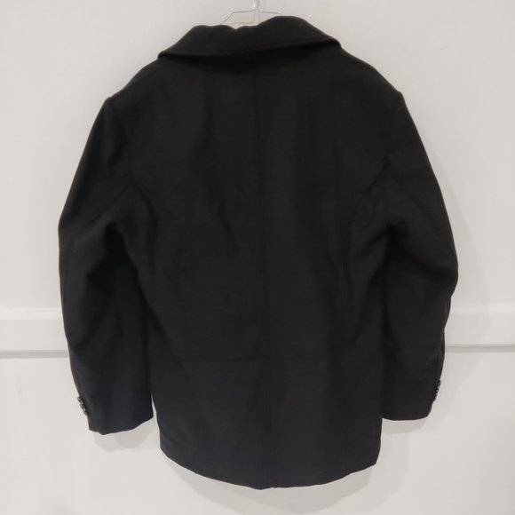 NWT Chou Yatou Men's Double Breasted Wool Blend Pea Coat Black Size M $140 BB343 - Picture 2 of 2